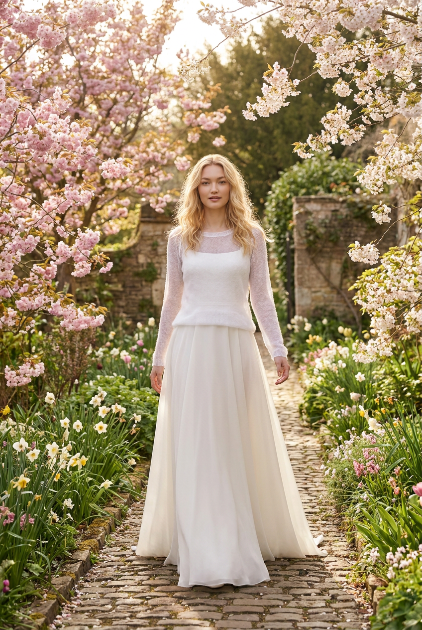 Bridal wedding mohair sweater Adele - white
