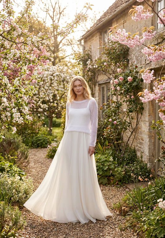 Pull de mariée en mohair Adele - blanc