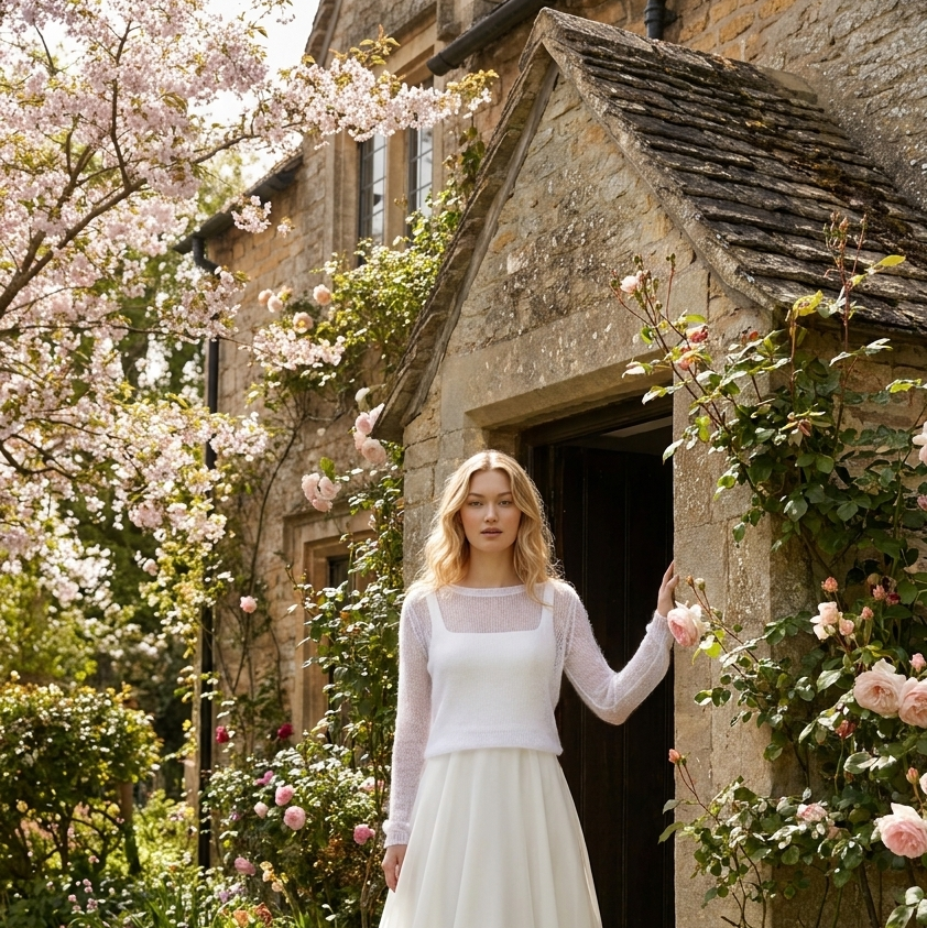 Bridal wedding mohair sweater Adele - white
