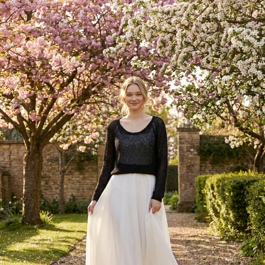 Bridal wedding mohair sweater Adele - black