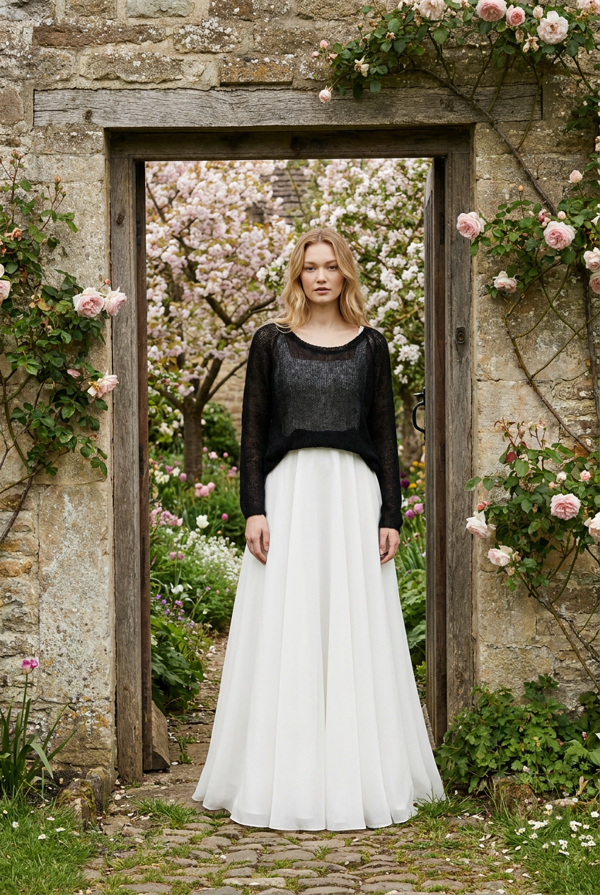 Bridal wedding mohair sweater Adele - black