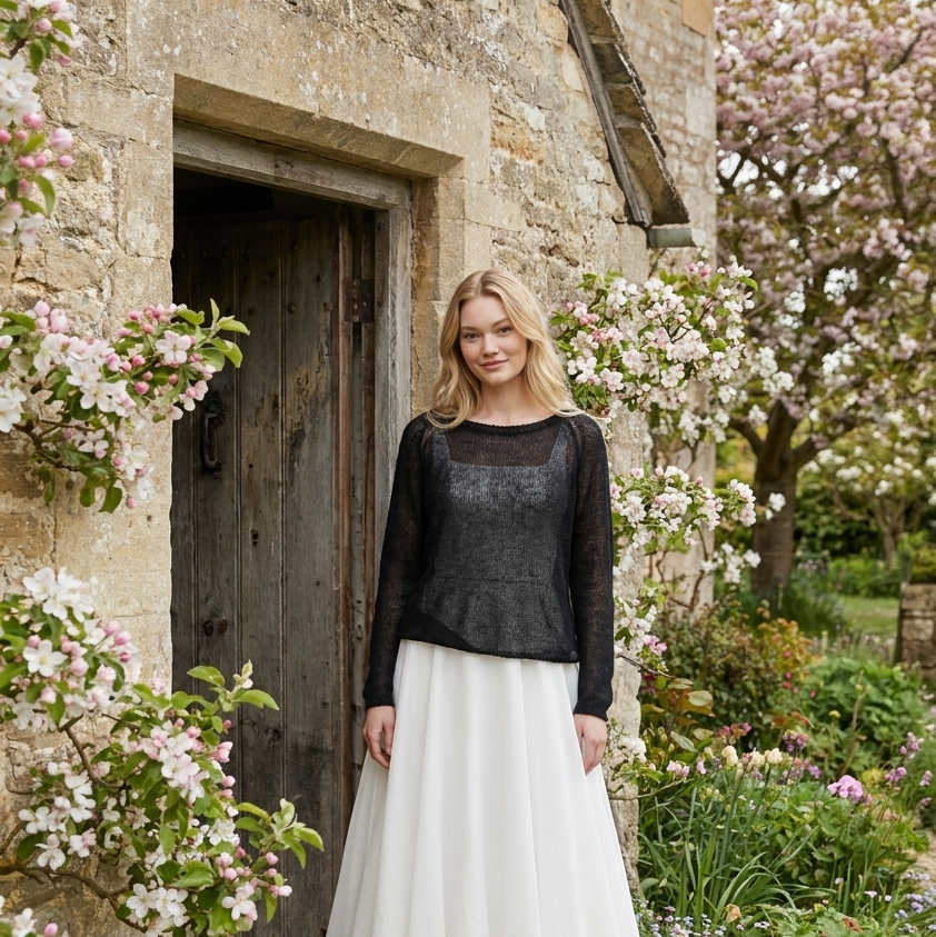 Bridal wedding mohair sweater Adele - black
