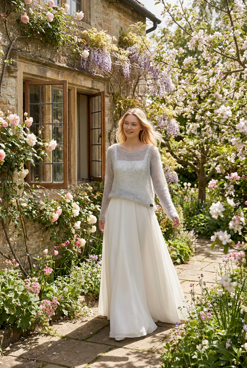 Bridal wedding mohair sweater Adele - light gray