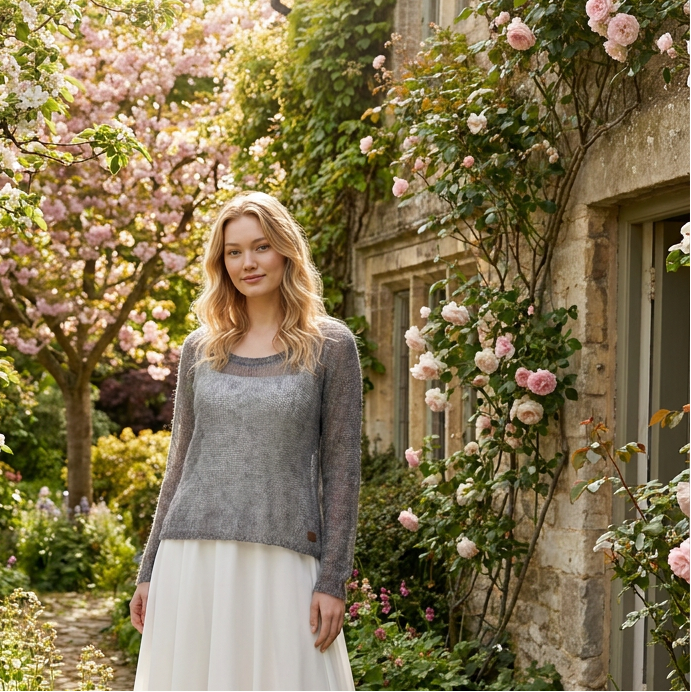 Bridal wedding mohair sweater Adele - gray