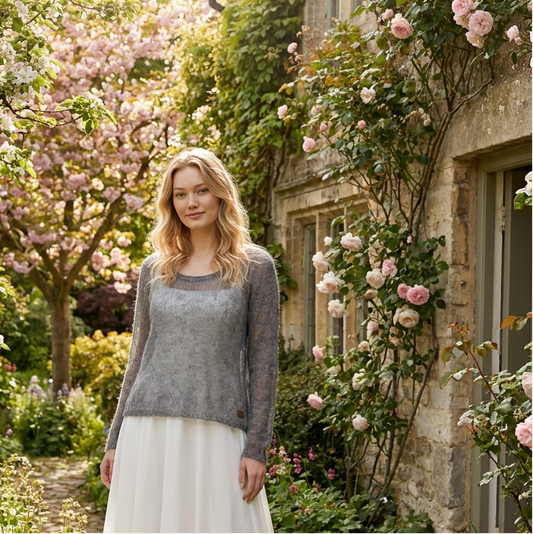 Pull de mariée en mohair Adele - gris