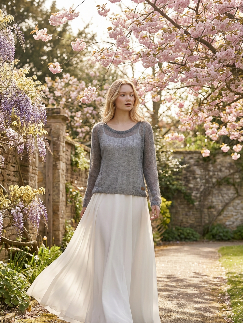 Bridal wedding mohair sweater Adele - gray