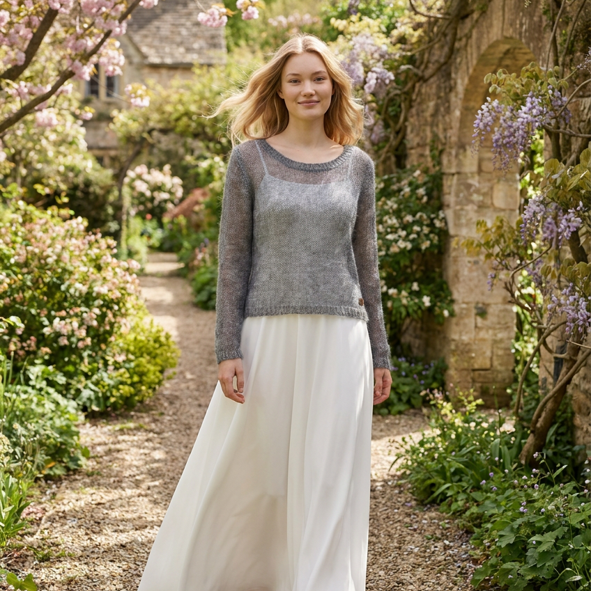 Bridal wedding mohair sweater Adele - gray