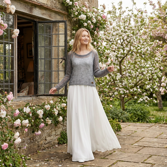 Pull de mariée en mohair Adele - gris