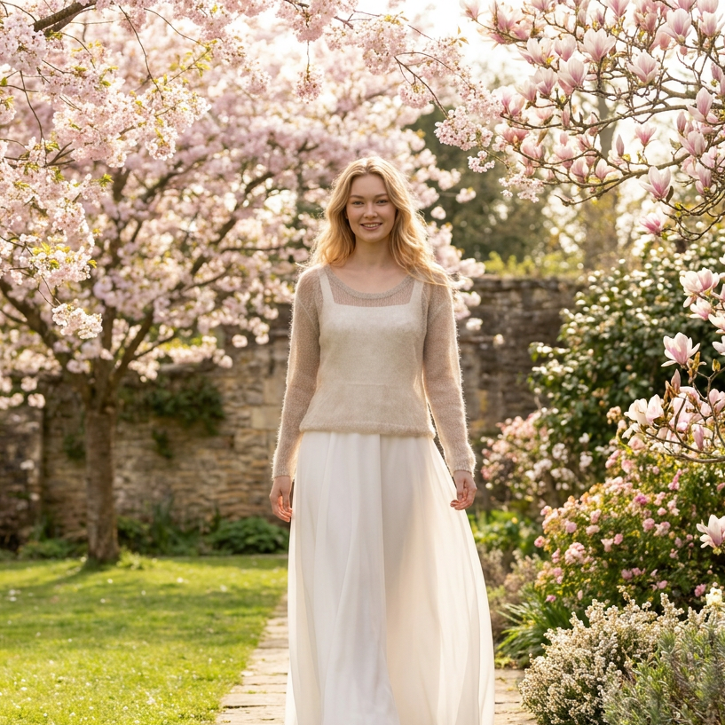 Bridal wedding mohair sweater Adele - beige
