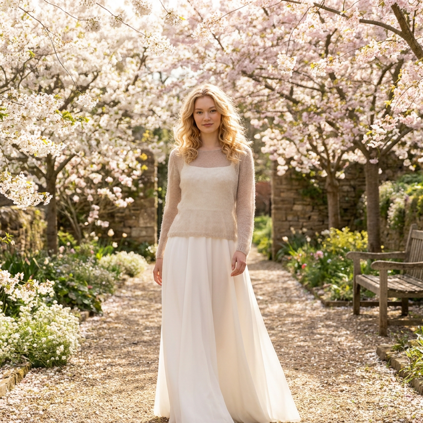 Bridal wedding mohair sweater Adele - beige