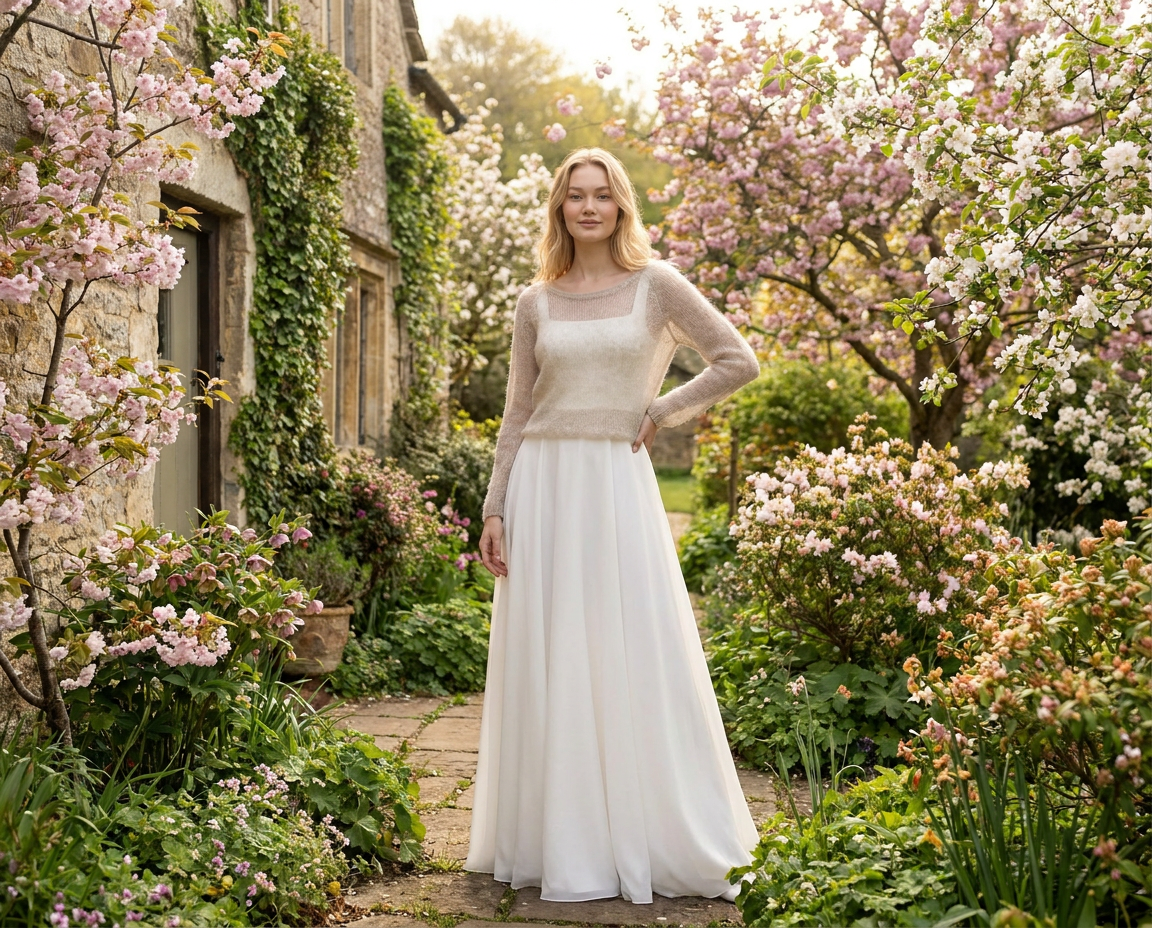 Bridal wedding mohair sweater Adele - beige
