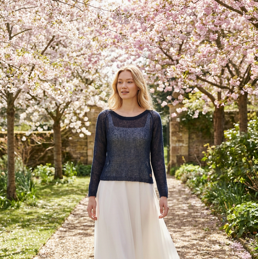 Bridal wedding mohair sweater Adele - dark blue
