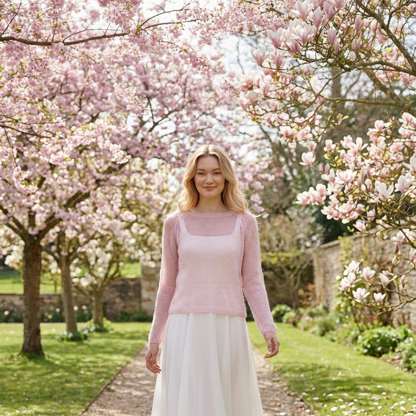 Bridal wedding mohair sweater Adele - pink