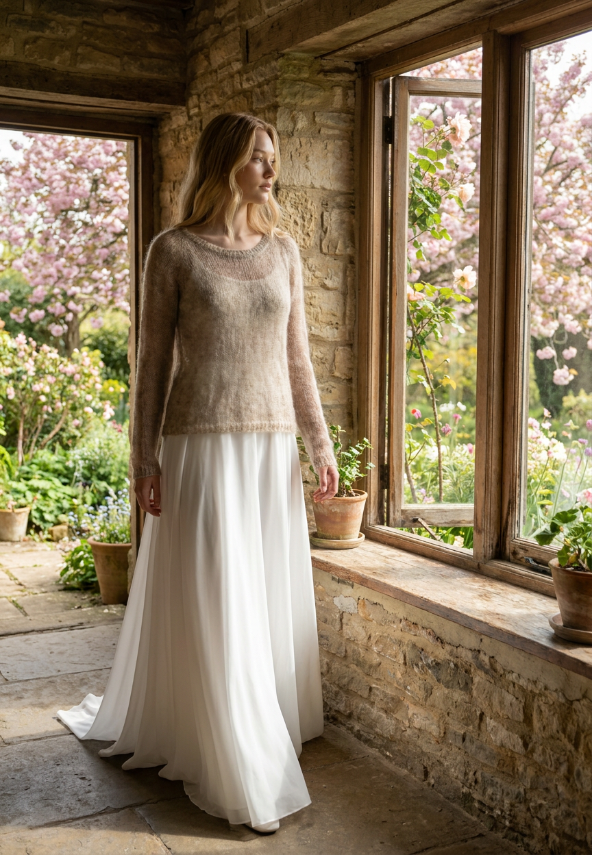 Bridal wedding mohair sweater Adele - cocoa