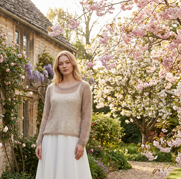 Bridal wedding mohair sweater Adele - cocoa