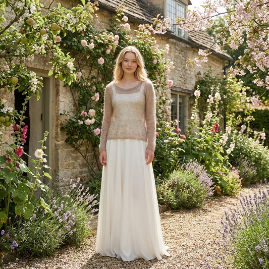 Pull de mariée en mohair Adele - cacao