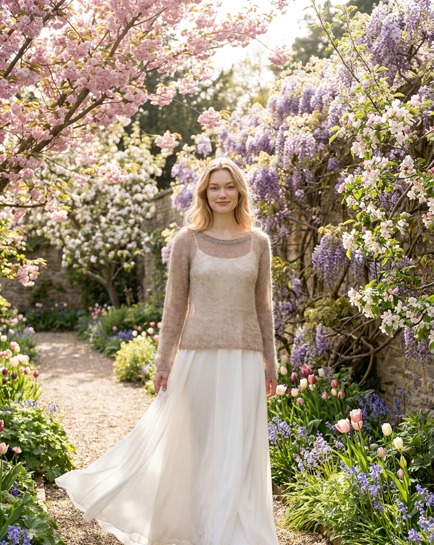 Bridal wedding mohair sweater Adele - cocoa