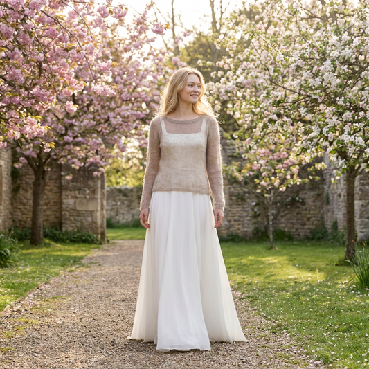 Pull de mariée en mohair Adele - cacao