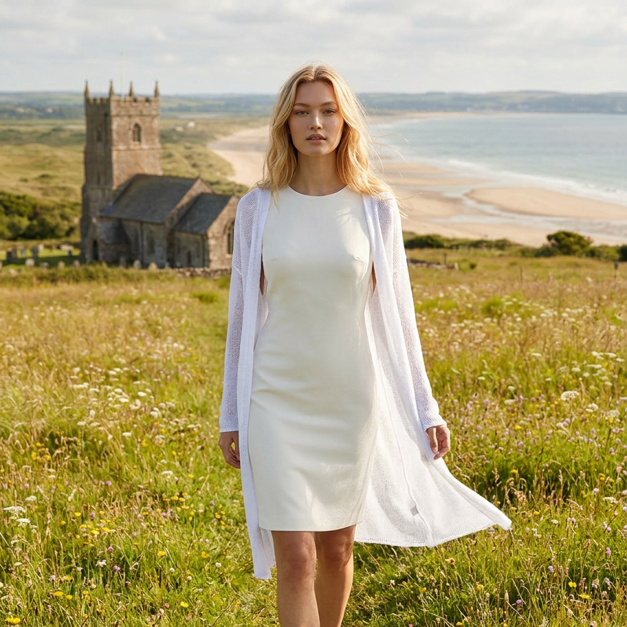 Bridal wedding knitted mohair cardigan Wind - White