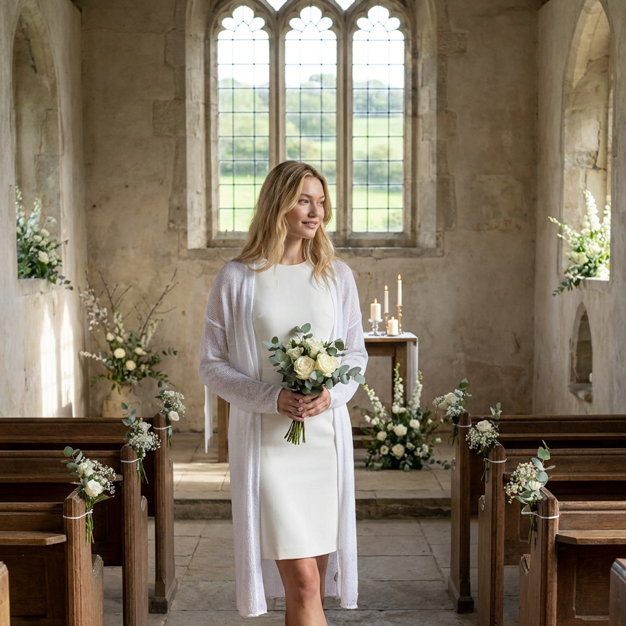 Bridal wedding knitted mohair cardigan Wind - White