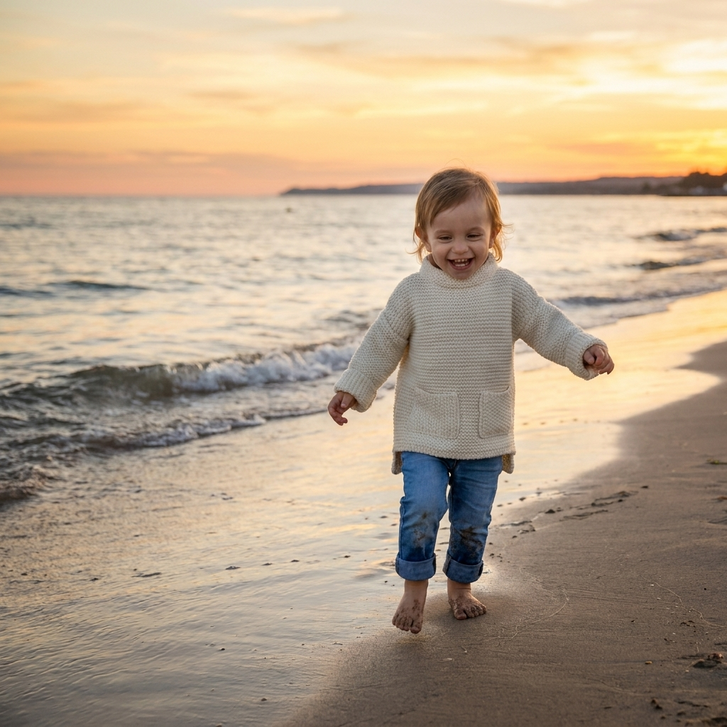 Tunique pull en laine d'alpaga pour enfant - taille S adulte - blanche