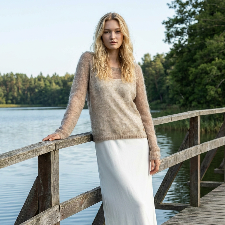 Pull léger en mohair Adele - cacao