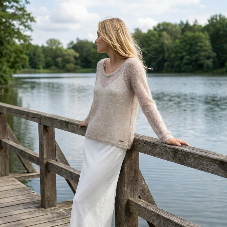 Pull léger en mohair Adele - beige