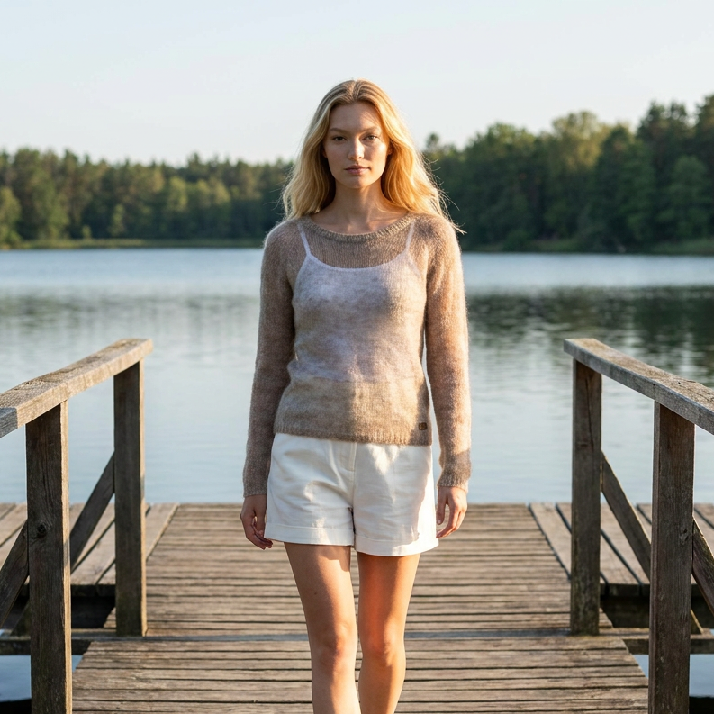 Pull léger en mohair Adele - cacao