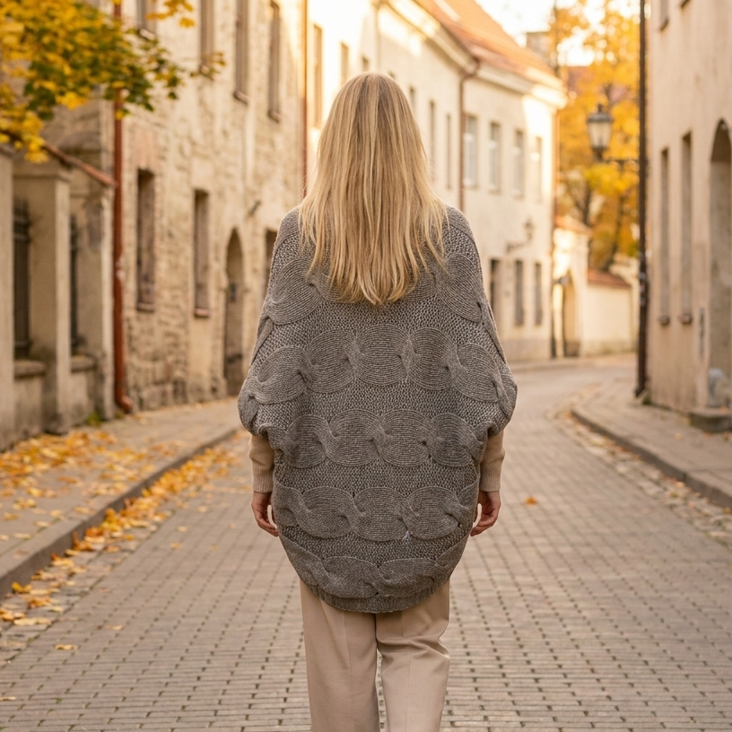 KNOTTY oversized cable knit alpaca cardigan, cocoa — By AGdesign