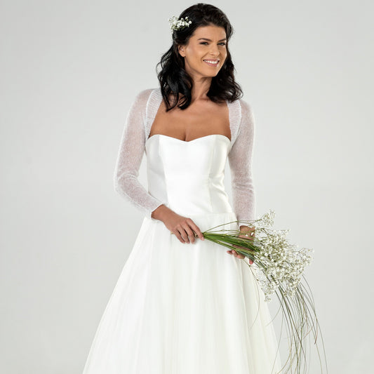 Wedding mohair bolero Anna - white