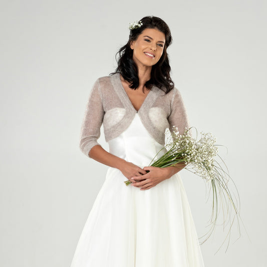 Wedding mohair bolero Ema - beige
