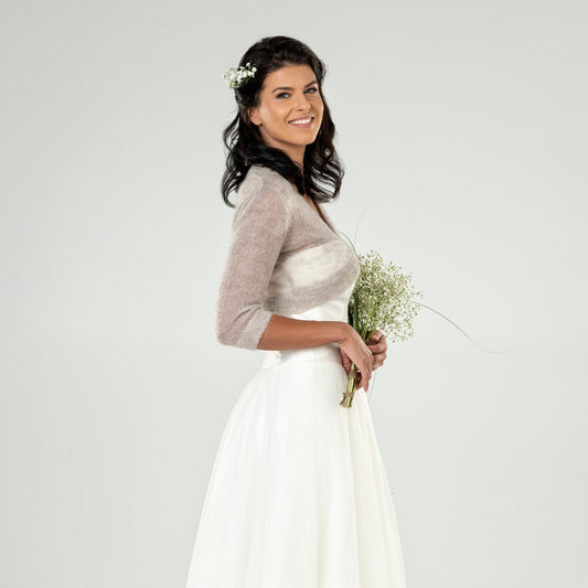 Wedding mohair bolero Ema - beige
