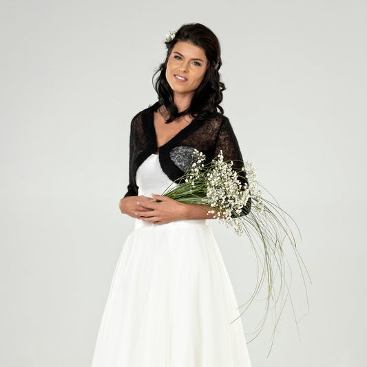 Wedding mohair bolero Ema - black