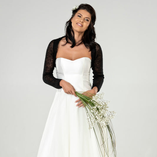 Wedding mohair bolero Anna - black