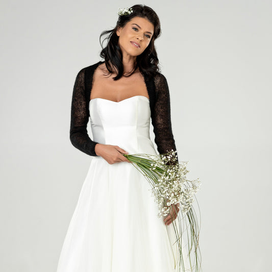 Wedding mohair bolero Anna - black