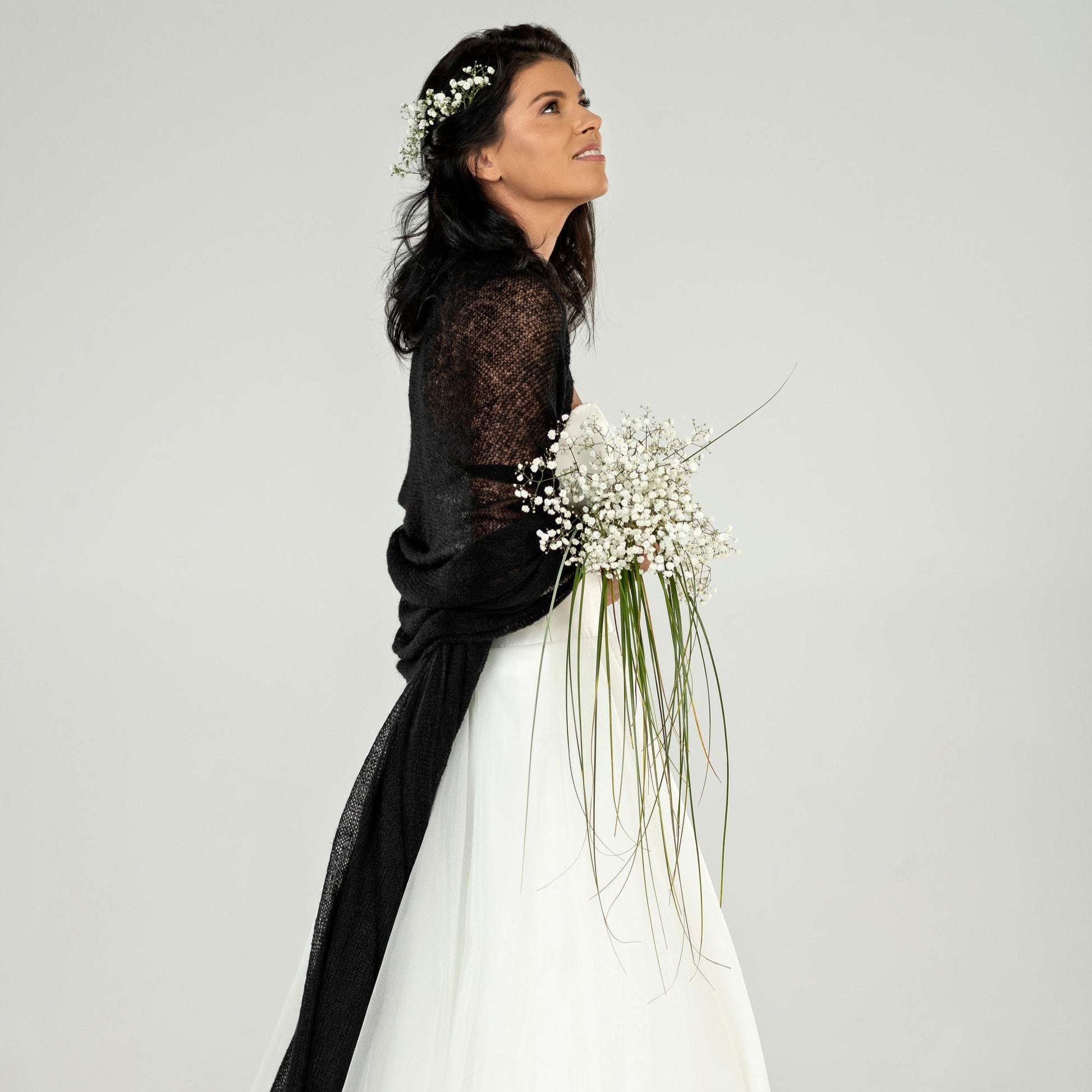 Wedding Black Shawl Cape Wedding Bridal Cape Wrap Shrug Shawl Knit From Kid Mohair Black Wedding Black Shawl Cape Wedding Bridal Cape Wrap Shrug Shawl Knit From Kid Mohair Black