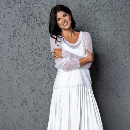Bridal wedding mohair sweater Adele - white
