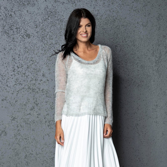 Bridal wedding mohair sweater Adele - light gray