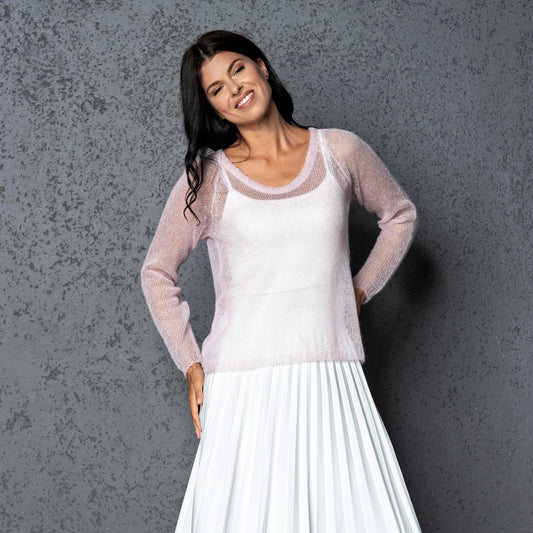Bridal wedding mohair sweater Adele - pink