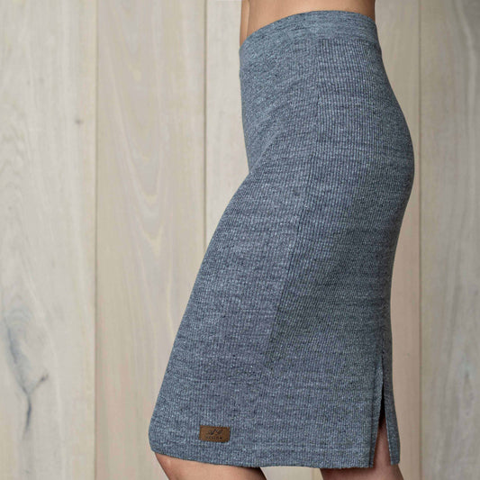 Linen thin skirt pencil Emily - gray