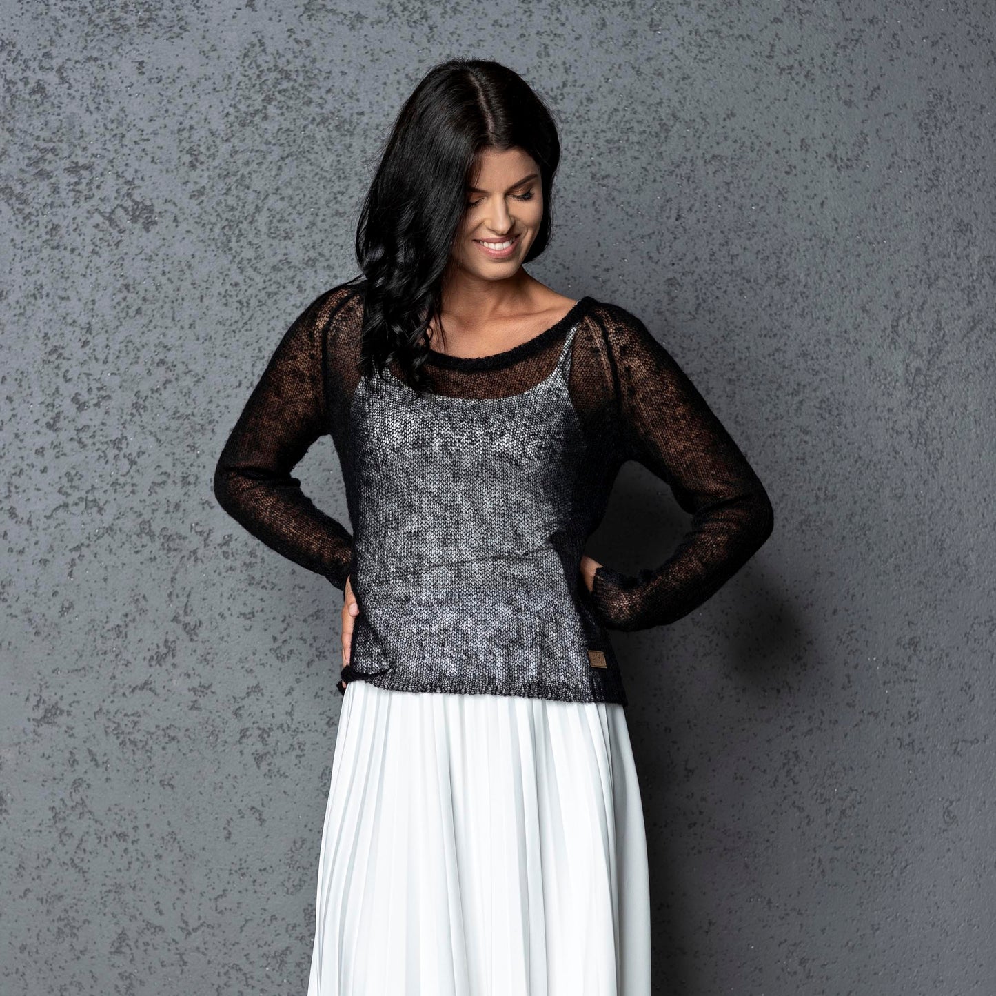 Bridal wedding mohair sweater Adele - black