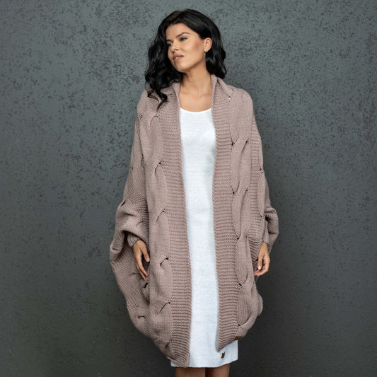 Knotty chunky knit cardigan oversized and forever go - ash rose!