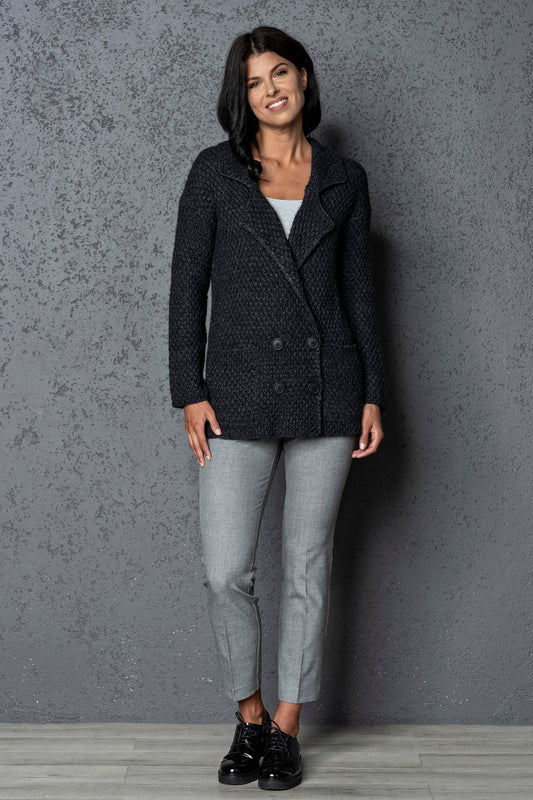 Knitted jacket cardigan Ruth - dark gray