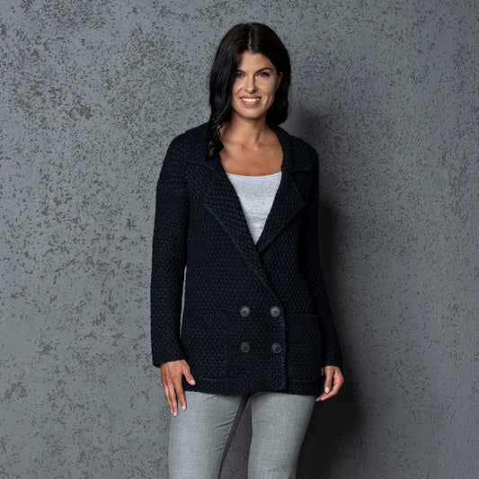 Knitted jacket cardigan Ruth - very dark green