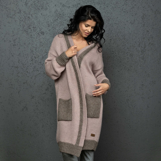 Chunky knit oversized cardigan Natalie - ash rose!