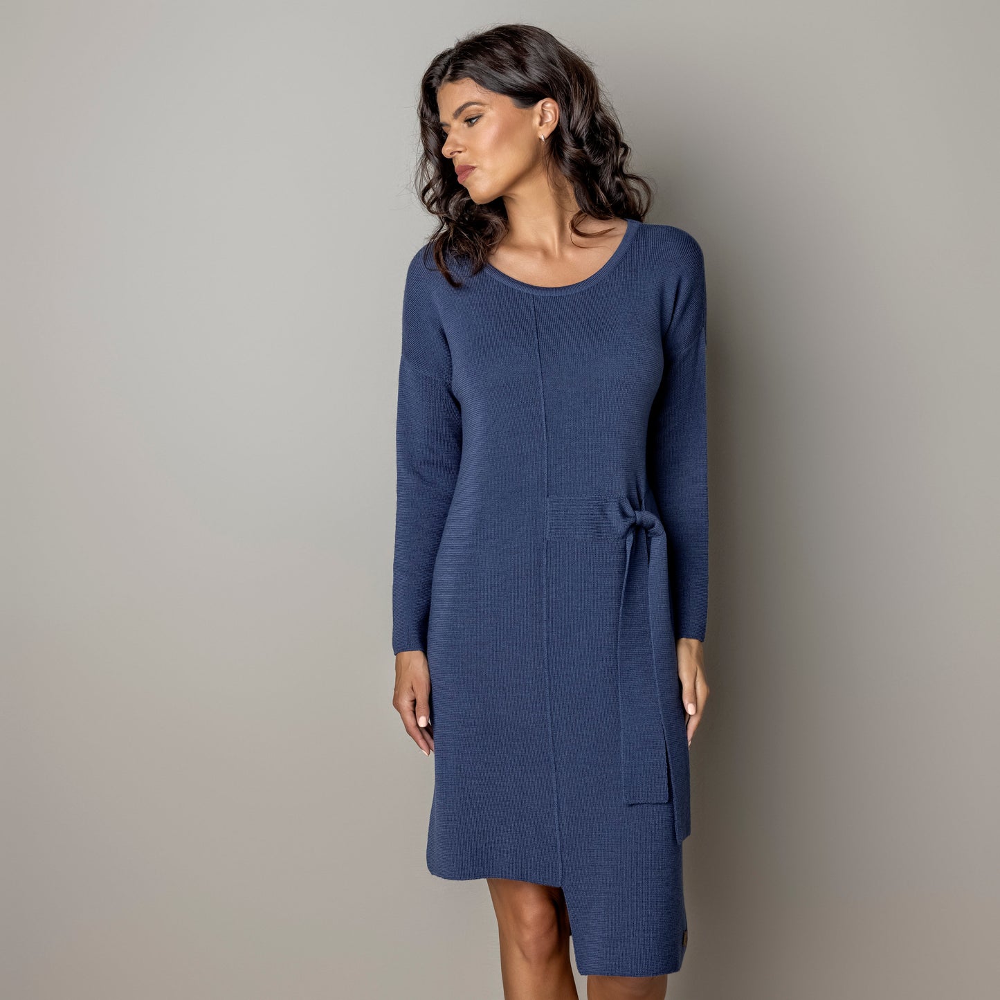 Thin knit dress CLAUDIA - amazingly soft beauty 100 % merino wool- mauve
