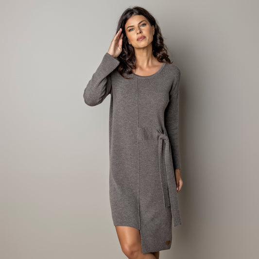 Thin knit dress CLAUDIA - amazingly soft beauty 100 % merino wool, cocoa