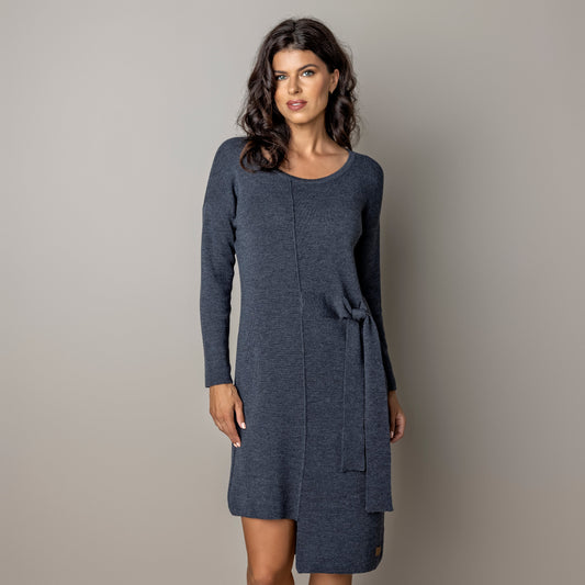 Thin knit dress CLAUDIA - amazingly soft beauty 100 % merino wool - graphite